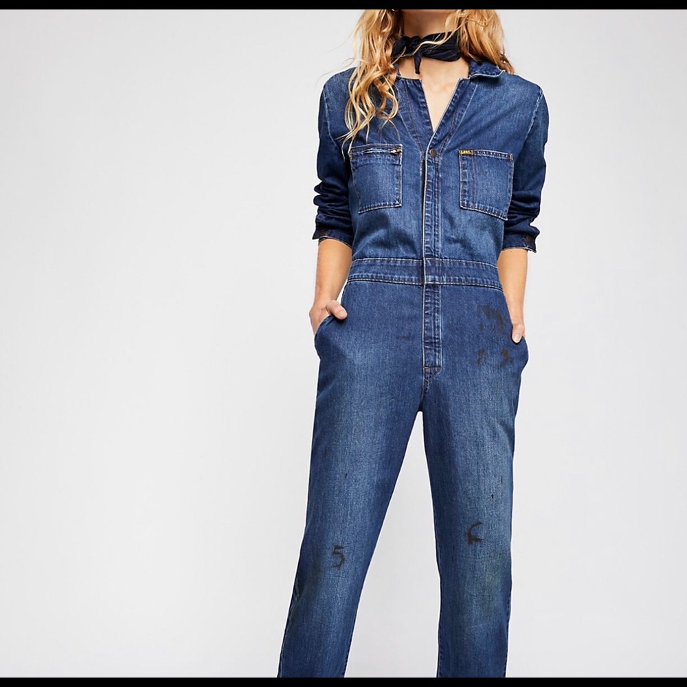 LIKE NEW Free People Denim Jumpsuit by Lee